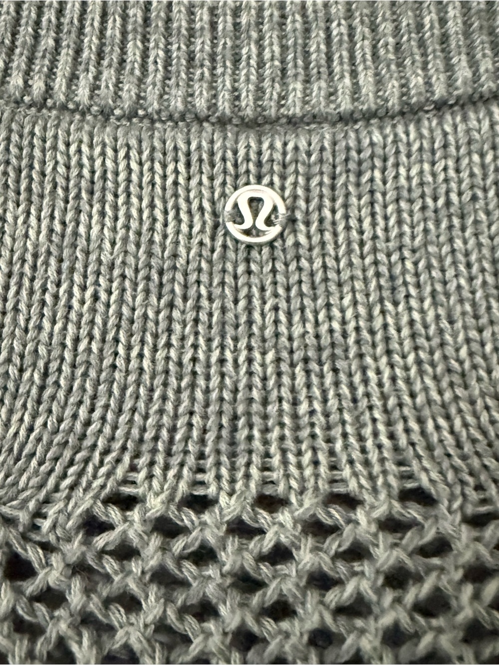 lululemon athletica Sage Green Open-Weave Scoop Neck Sweater - Picture 3 of 3